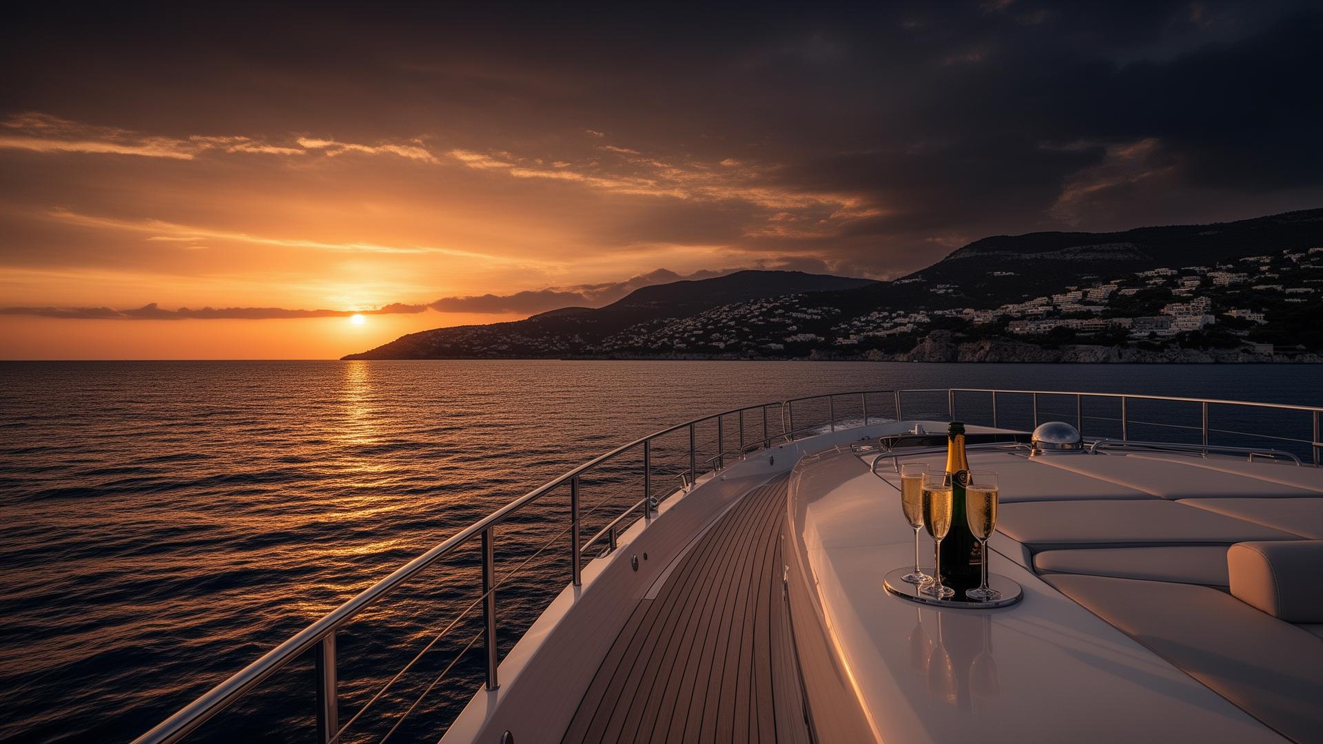 Luxury yacht sunset experience